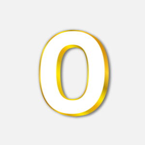 White Letter O With Golden Border