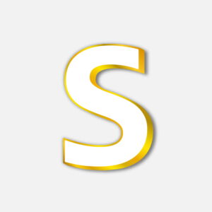White Letter S With Golden Border