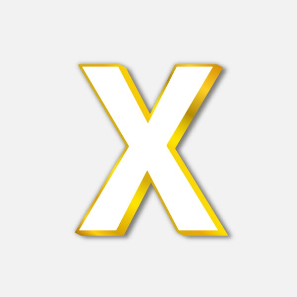 White Letter X With Golden Border