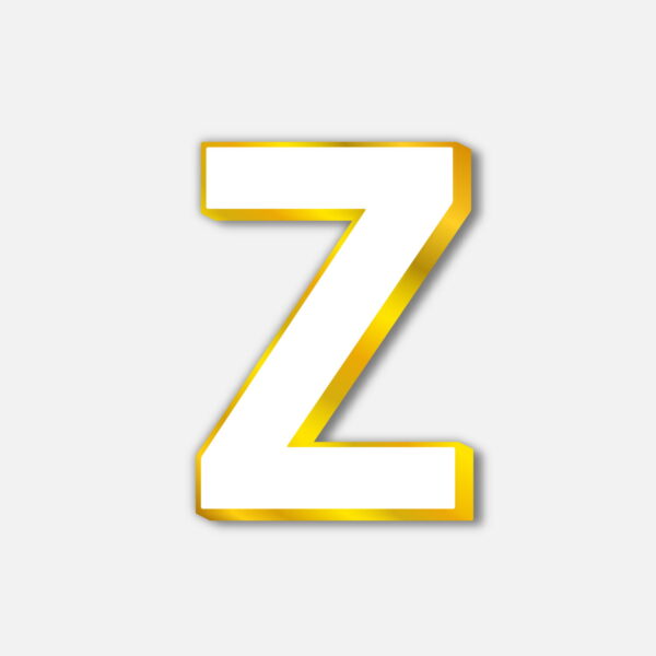 White Letter Z With Golden Border