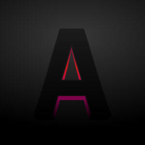 3D Letter A Black Color Design