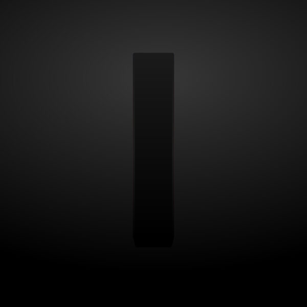 3D Letter I Black Color Design