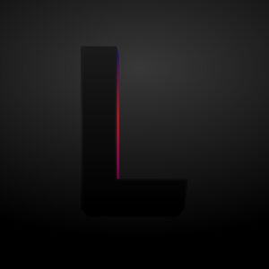 3D Letter L Black Color Design