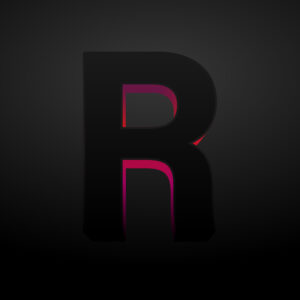 3D Letter R Black Color Design