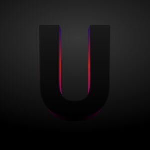 3D Letter U Black Color Design