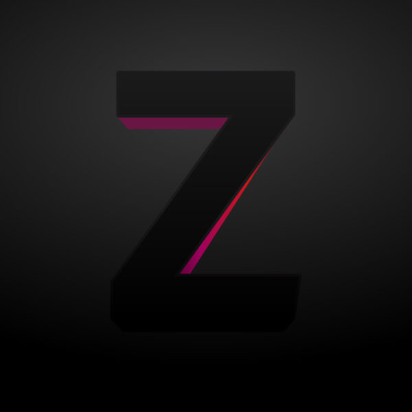 3D Letter Z Black Color Design