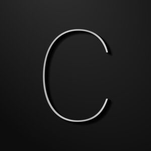 Letter C Silver Line Design