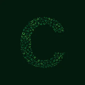 Letter C With Green Letter C Pattern
