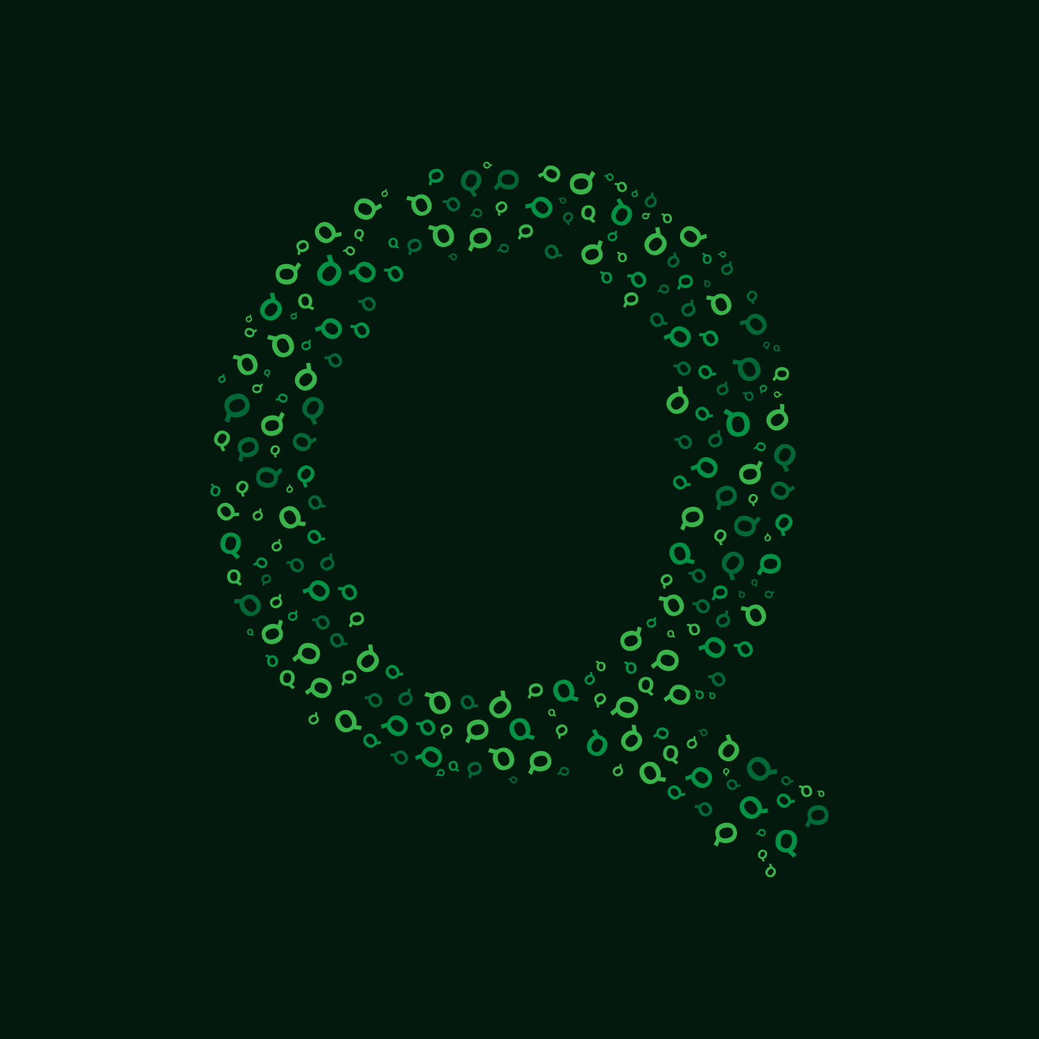 Letter Q With Green Letter Q Pattern