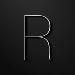 Letter R Silver Line Design