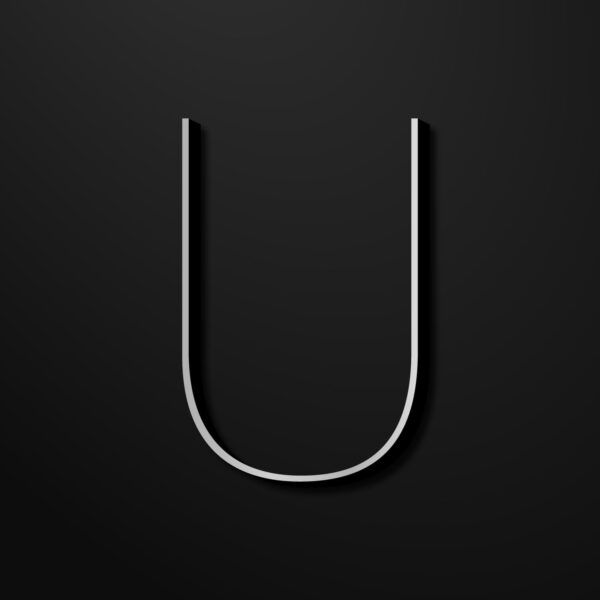 Letter U Silver Line Design