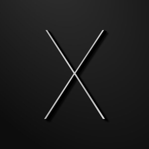 Letter X Silver Line Design