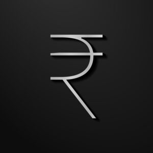 Rupee Symbol Silver Line Design