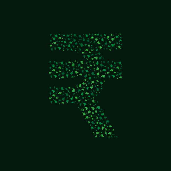 Rupee Symbol With Green Rupee Symbol Pattern