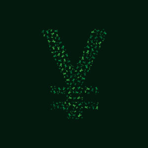 Yuan Symbol With Green Yuan Symbol Pattern