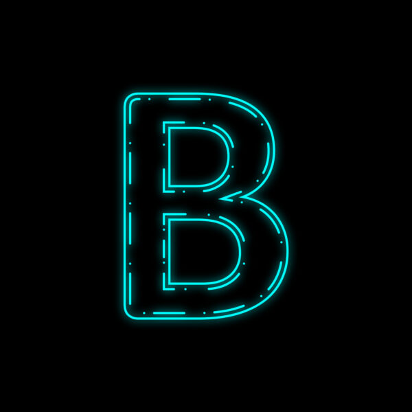 Letter B Neon Outline Design