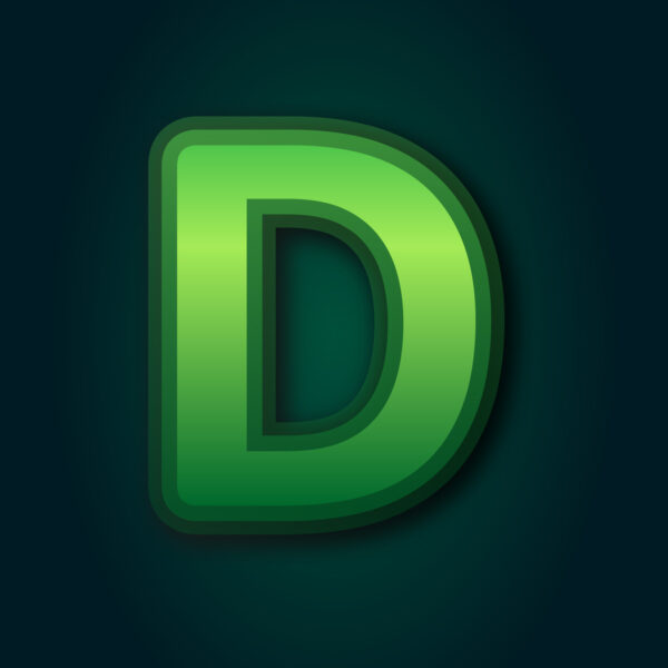 Letter D Green Layer Design