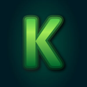 Letter K Green Layer Design