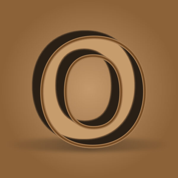 Letter O Chocolate Color Design