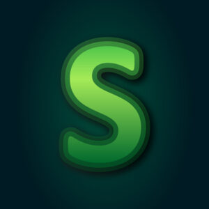 Letter S Green Layer Design