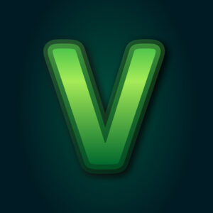 Letter V Green Layer Design