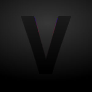 3D Letter V Black Color Design