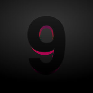 3D Number Nine Black Color Design