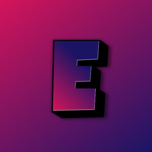Bold Letter E Colorful Design