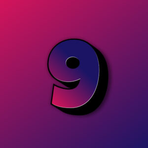 Bold Number Nine Colorful Design