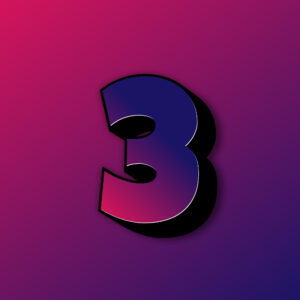 Bold Number Three Colorful Design