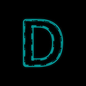 Letter D Neon Outline Design