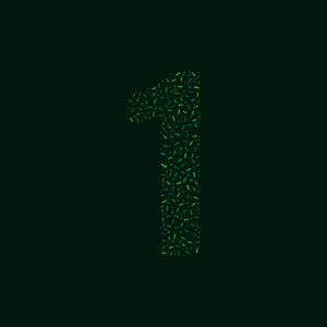 Number One With Green Number One Pattern