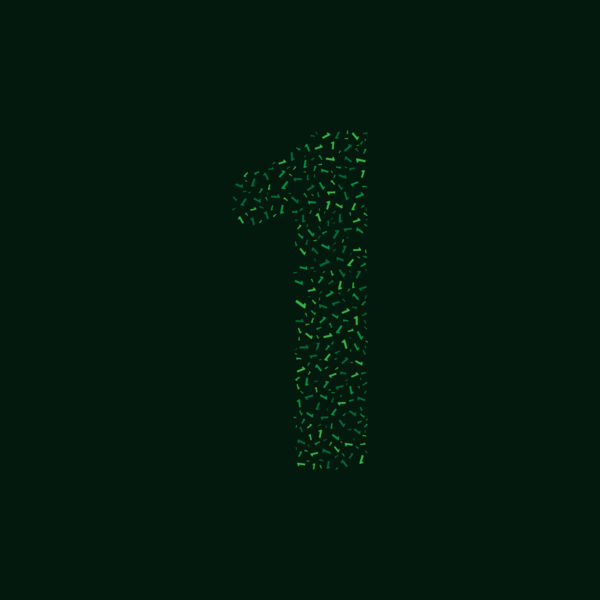 Number One With Green Number One Pattern
