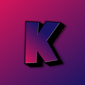 Bold Letter K Colorful Design