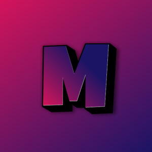 Bold Letter M Colorful Design