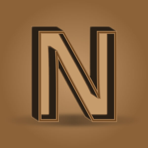 Letter N Chocolate Color Design