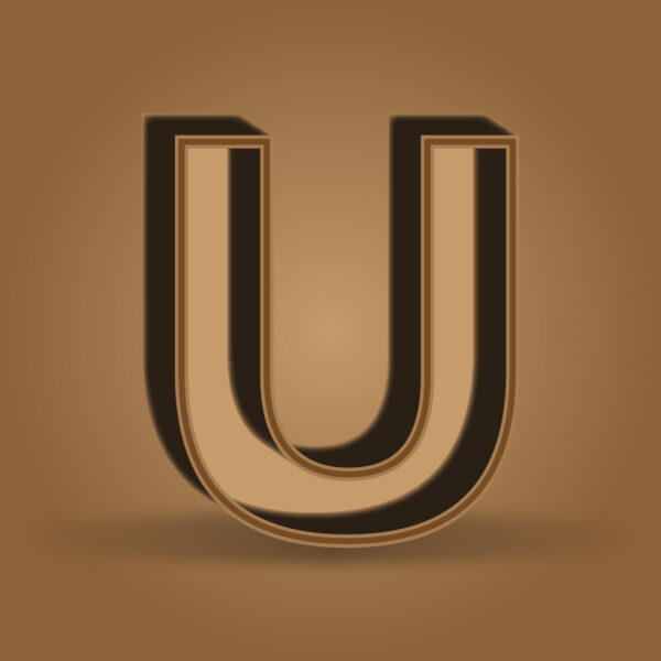 Letter U Chocolate Color Design