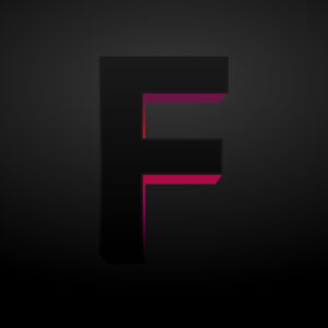 3D Letter F Black Color Design