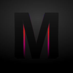 3D Letter M Black Color Design