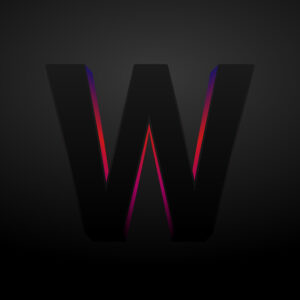 3D Letter W Black Color Design
