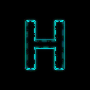Letter H Neon Outline Design