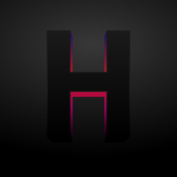3D Letter H Black Color Design