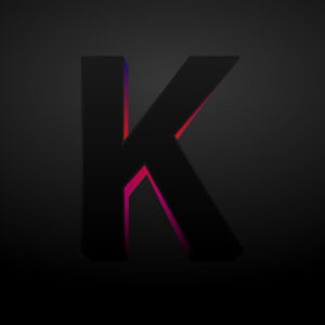 3D Letter K Black Color Design
