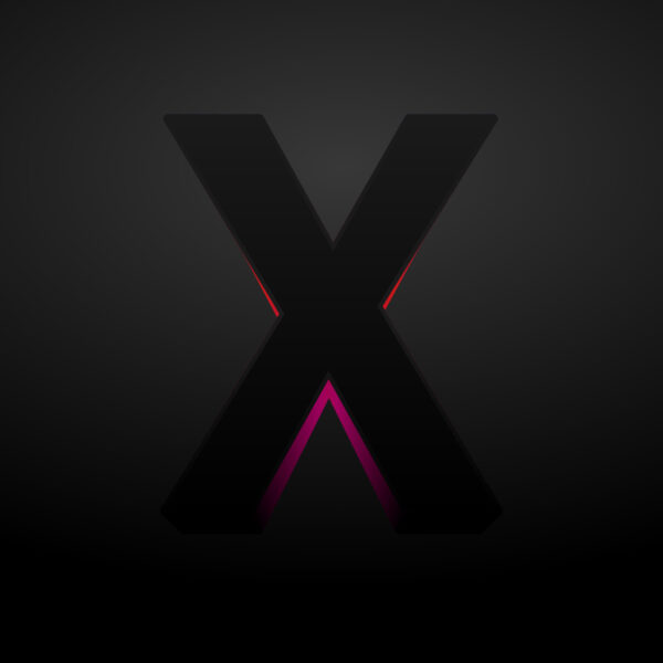 3D Letter X Black Color Design