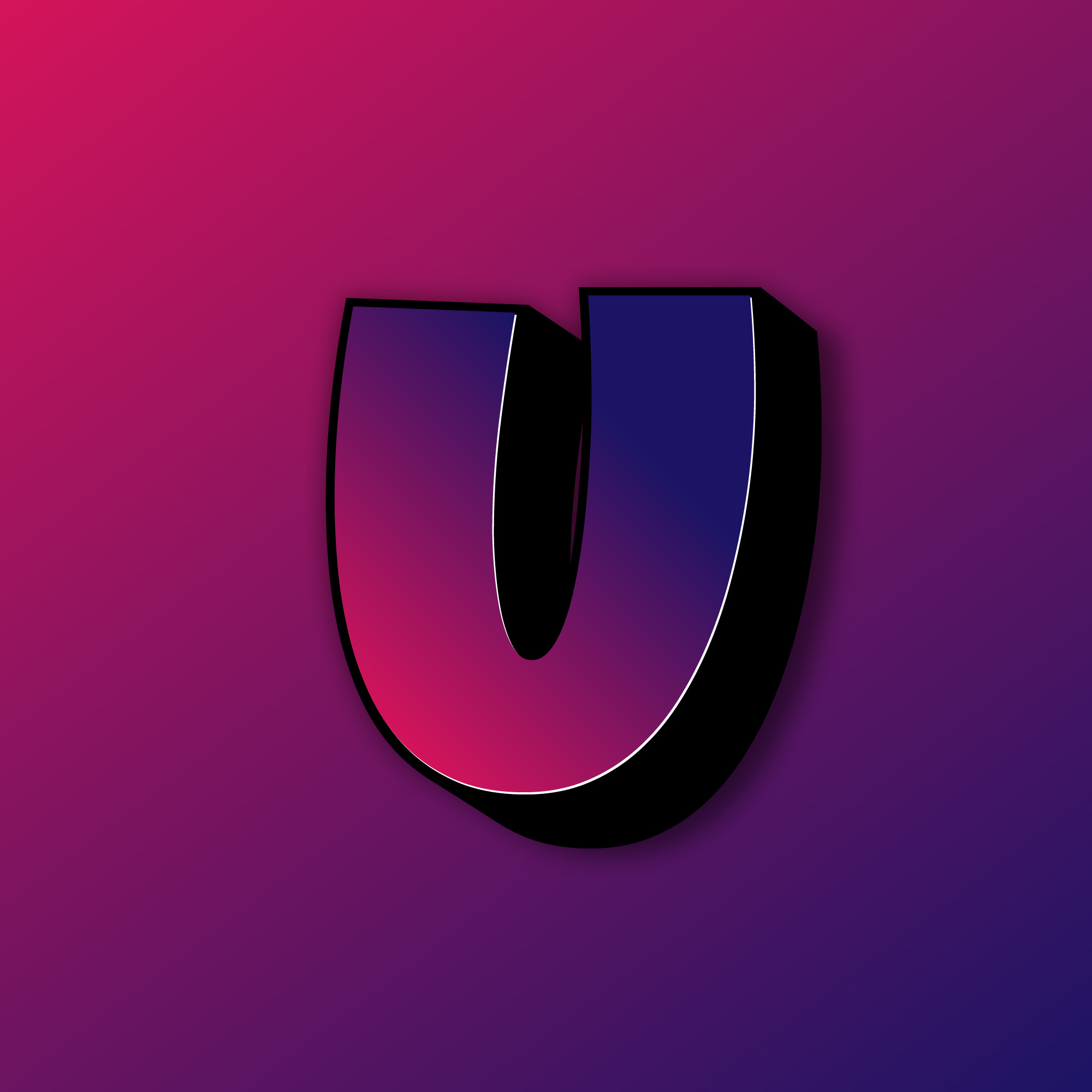 Bold Letter U Colorful Design