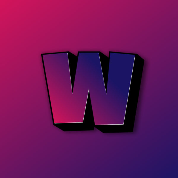 Bold Letter W Colorful Design
