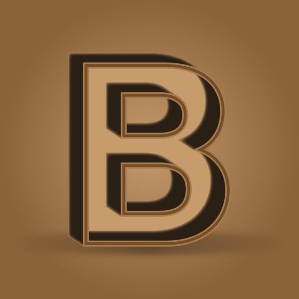 Letter B Chocolate Color Design
