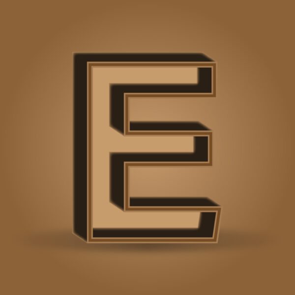 Letter E Chocolate Color Design