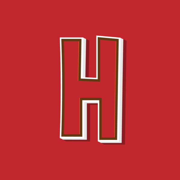 Letter H Vintage Style