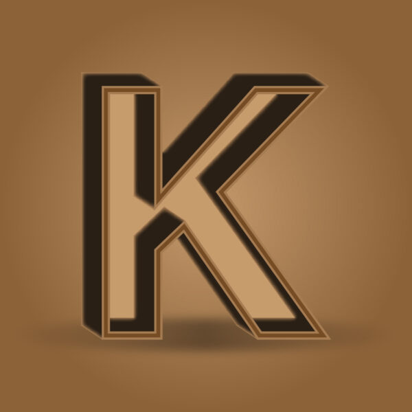 Letter K Chocolate Color Design